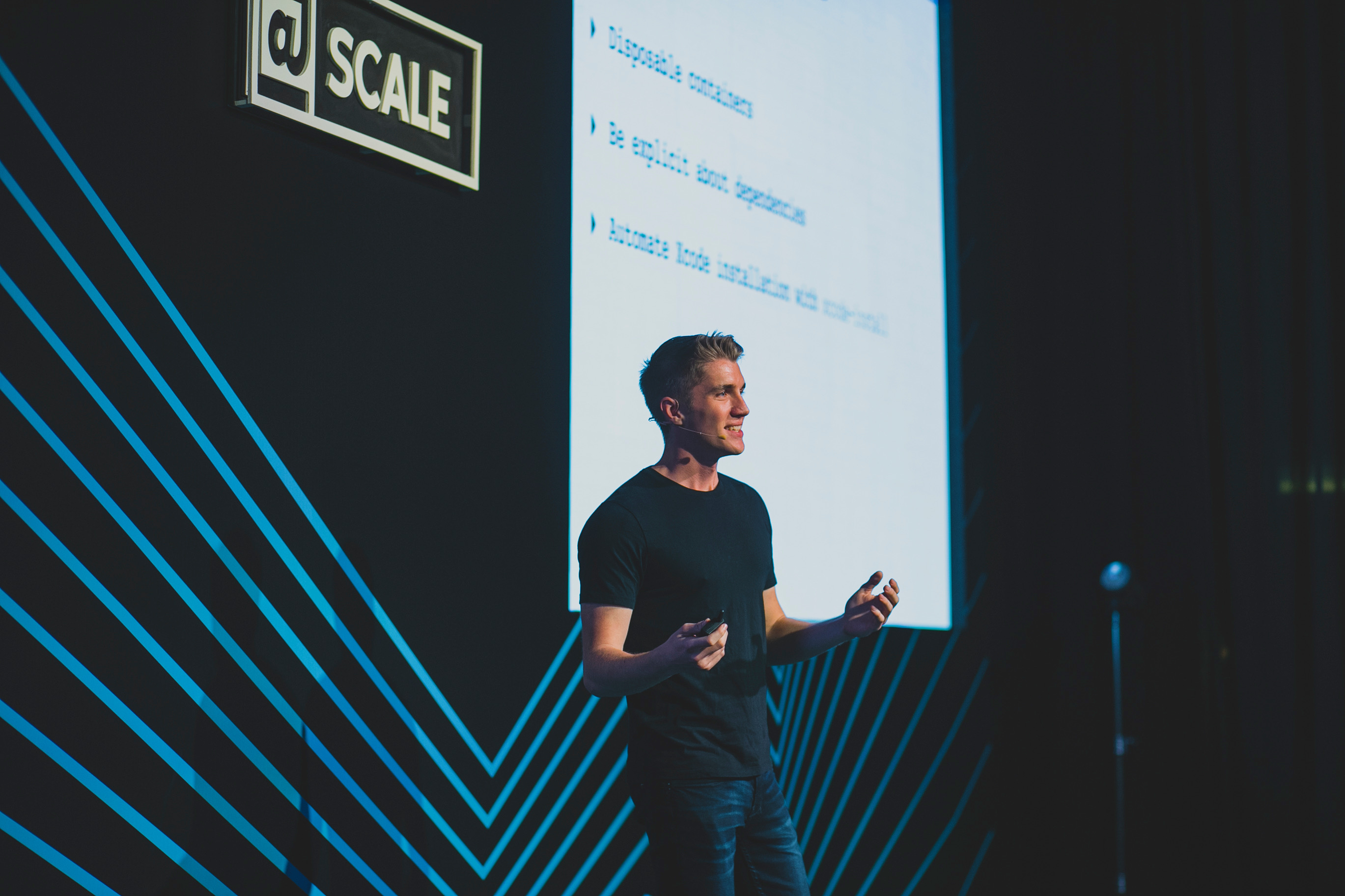 Felix Krause (KrauseFx) speaking at conference at Facebook Mobile at Scale in Tel Aviv, Israel