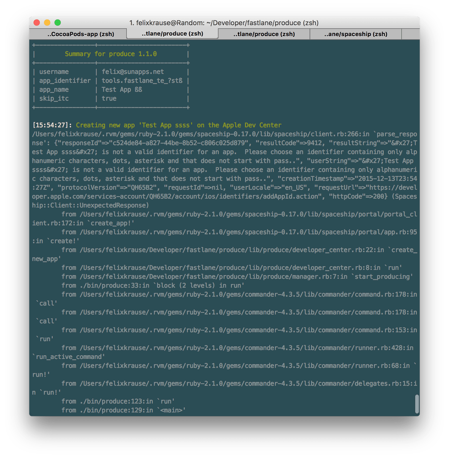 Before changing fastlane to highlight the actual error message and still showing the stack trace by default