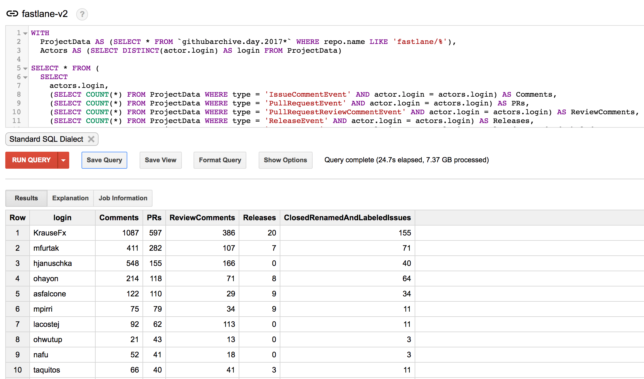 json query github python